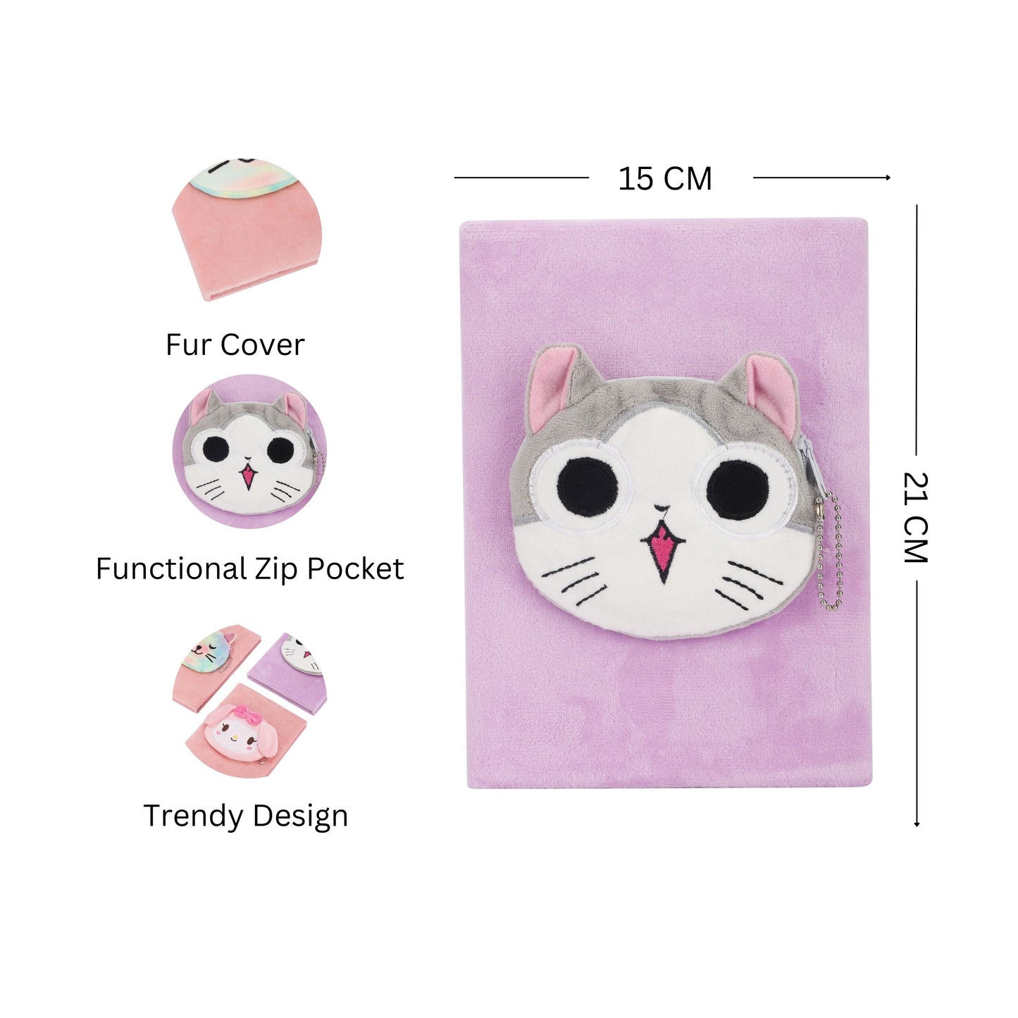 Fur Note Book A5  with Front pocket