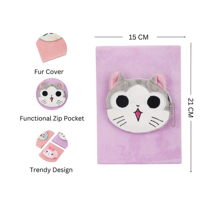 Fur Note Book A5  with Front pocket