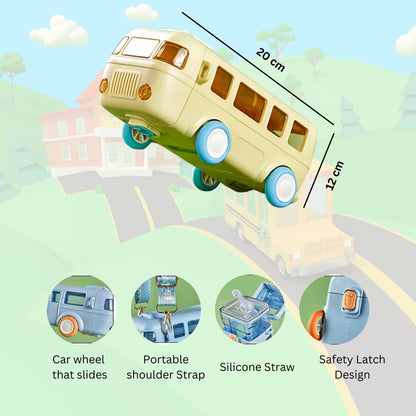 Bus Shaped kids water Bottle, 500 ML, Leak Proof, BPA Free