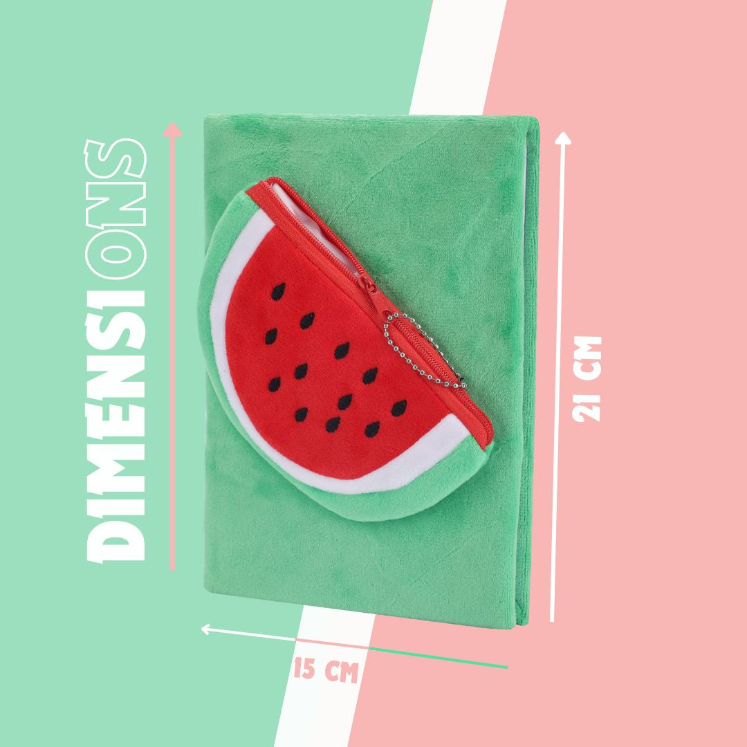 Fur Note Book with fruit shape Front pocket