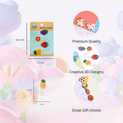 Cute Bookmarks for Kids (1 Pack, 4 Pieces)