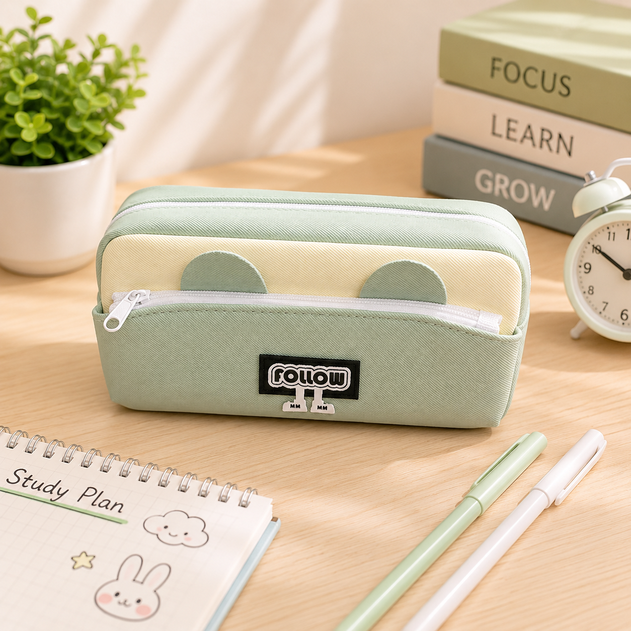 Cute Pencil Case for Girls – Large Capacity Multi-Pocket Stationery Organizer with Zipper, School Pencil Pouch for Kids and Students