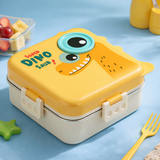 Cute Dinosaur Kids Lunch Box with Stainless Steel Tray | Leakproof Bento Tiffin Box | Multi-Compartment School Lunch Container