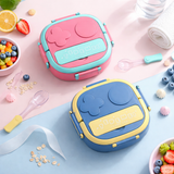 Kids Stainless Steel Lunch Box with Handle | Leakproof Compartment Tiffin Box | Portable Bento Lunch Container