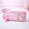 Unicorn Pencil Case for Girls – Large Capacity Zipper Stationery Pouch with Unicorn Keychain, Cute School Pen Organizer