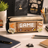 Gaming Theme Pencil Pouch for Kids | “GAME” Printed Zipper Pen Case | Stylish Stationery Organizer Bag