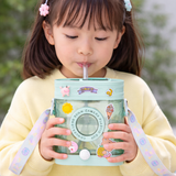 Cute Camera Shape Kids Water Bottle 450ml with Straw & Strap | Leakproof Sipper Bottle for School