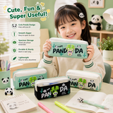 Cute Panda Spinner Pencil Pouch for Kids | Fun Fidget Pen Case with Zipper | Kawaii Stationery Organizer Bag