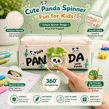 Cute Panda Spinner Pencil Pouch for Kids | Fun Fidget Pen Case with Zipper | Kawaii Stationery Organizer Bag