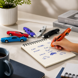 Sports Car Design Pen Pack of 3 | Smooth Writing Pens with Moving Wheels | Premium Metallic Finish Gift Pen Set