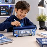 Gaming Theme Pencil Pouch for Kids | “GAME” Printed Zipper Pen Case | Stylish Stationery Organizer Bag