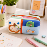 Cute Apple Pencil Case for Kids – Large Capacity Multi-Compartment Stationery Organizer with Zipper, School Pencil Pouch for Boys and Girls