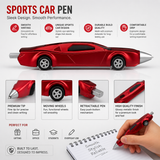 Sports Car Design Pen Pack of 3 | Smooth Writing Pens with Moving Wheels | Premium Metallic Finish Gift Pen Set