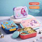 Skoolster Cartoon Bento Lunch Box – Leakproof Stainless Steel Tiffin Box with Soup Bowl for Kids