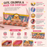 Cute Bear Holographic Pencil Case for Kids – Large Capacity Transparent Stationery Pouch with Zipper, School Pen Organizer for Girls