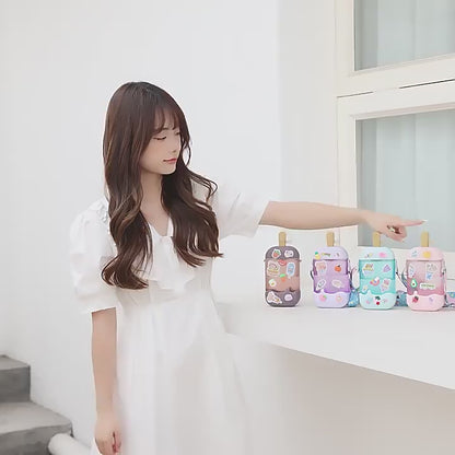 Ice Cream-Themed, Cute Kids’ Water Bottle –  400 ML,  BPA-Free, Leak-Proof, with Stickers