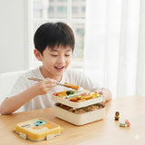 Cute Dinosaur Kids Lunch Box with Stainless Steel Tray | Leakproof Bento Tiffin Box | Multi-Compartment School Lunch Container